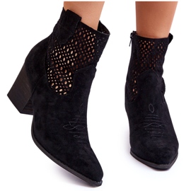 Botas Vaqueras Mujer Ante Con Tacón Negro Norvella