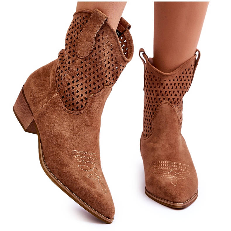 FB1 Botas Vaqueras De Mujer Caladas Camel Reeds marrón FB1 Botas Vaqueras De Mujer Caladas Camel Reeds marrón