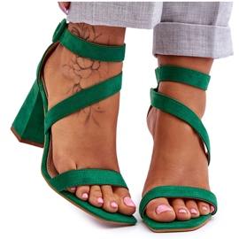 FB2 Sandalias Mujer Ante Tacón Alto Green Lanes verde