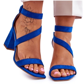 Sandalias Mujer Ante Tacón Azul Lanes