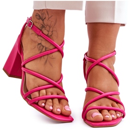 FJ1 Sandalias Clásicas Tacón Alto Lucetta Fucsia rosa
