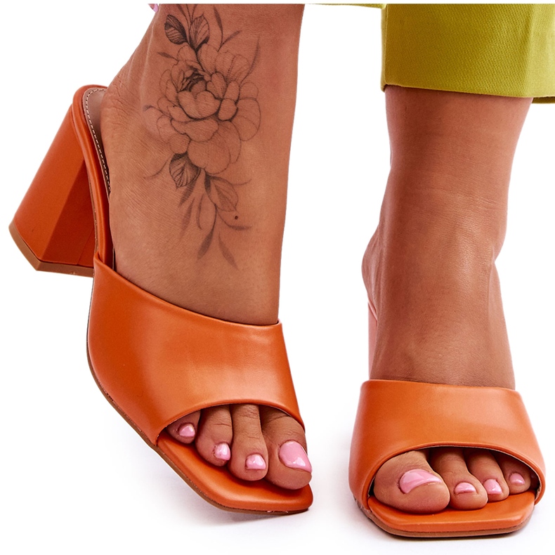 Pantuflas Clásicas Mujer Loara Piel Naranja