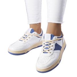 Zapatillas blancas y azules de mujer de Marcella blanco