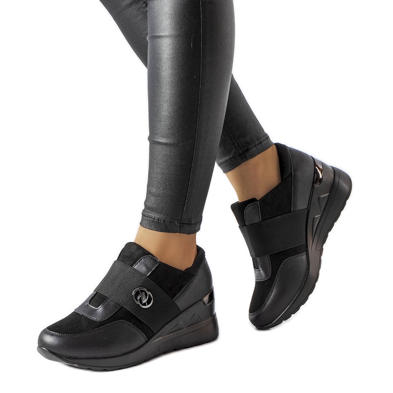 Evento Zapatillas slip-on con cuña negras de Skips negro Evento Zapatillas slip-on con cuña negras de Skips negro