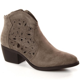 Bota cowboy ante calado Jezzi W JEZ387A beige