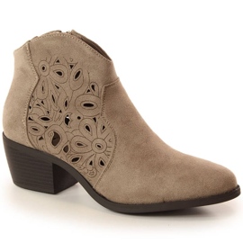 Botín cowboy ante calado Jezzi W JEZ387B beige Botín cowboy ante calado Jezzi W JEZ387B beige