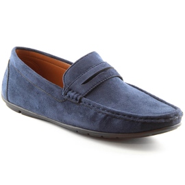 Mocasines slip-on hombre ante azul marino McKeylor 2259