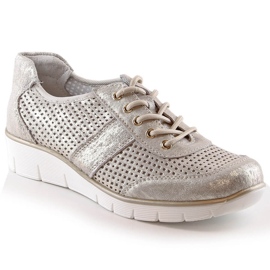 Filippo DP028 calzado deportivo mujer cuero calado dorado