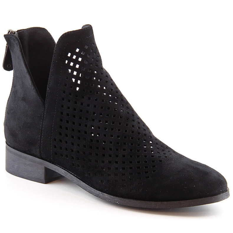 Botines mujer calados ante negro Potocki SZ12107