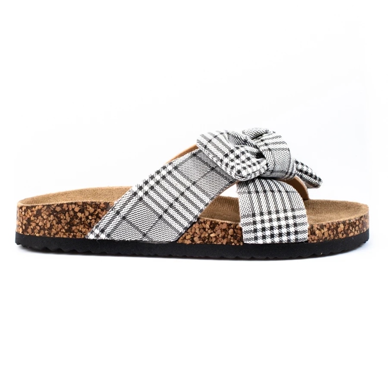 Pantuflas de mujer Vinceza a cuadros blanco