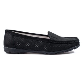 Mocasines de mujer Vinceza de piel negra negro
