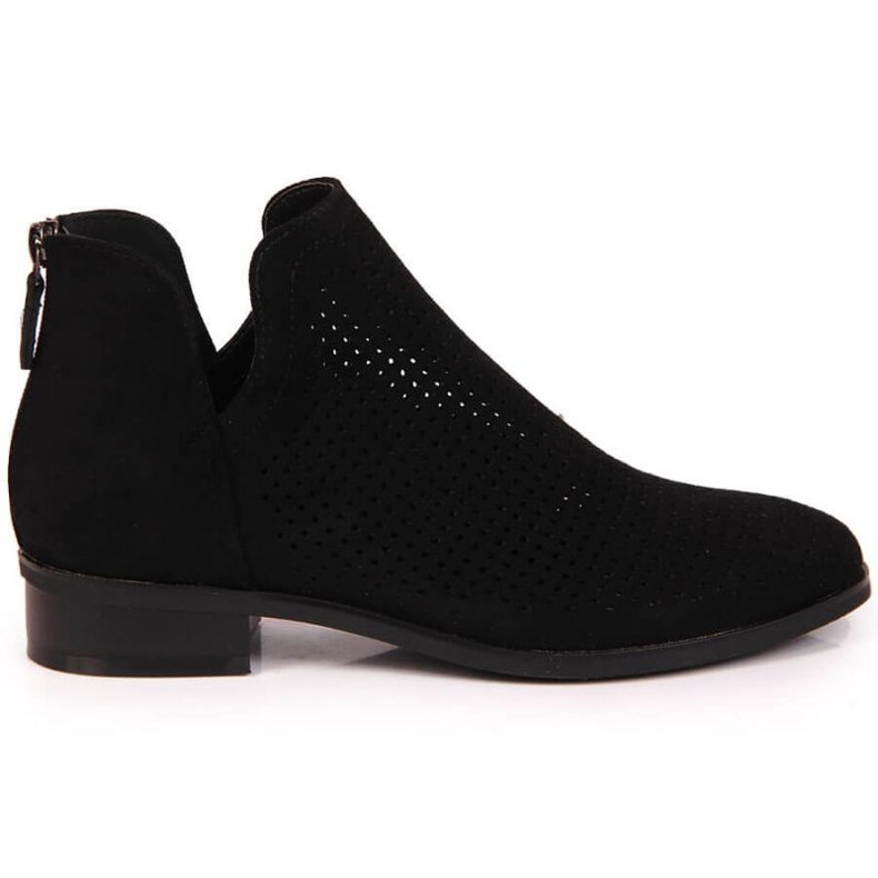 Botines mujer calados ante negro W Vinceza