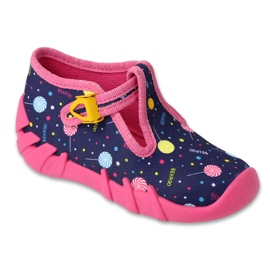 Zapatillas para niños de Befado 110p471 azul marino con piruletas coloridas