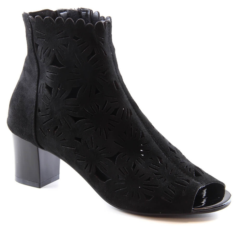 M. DASZYŃSKI Botas caladas primavera mujer peep toe negro M.Daszyński MR1954-10