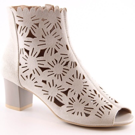 M. DASZYŃSKI Botas peep toe caladas primavera mujer beige M.Daszyński MR1954-10