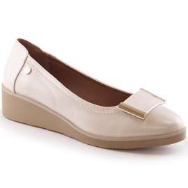 M. DASZYŃSKI Zapatos de salón mujer cuña beige M.Daszyński MR2265-4