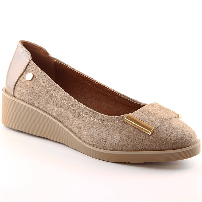 M. DASZYŃSKI Zapatos de salón mujer cuña ante beige M.Daszyński MR2265-4 M. DASZYŃSKI Zapatos de salón mujer cuña ante beige M.Daszyński MR2265-4