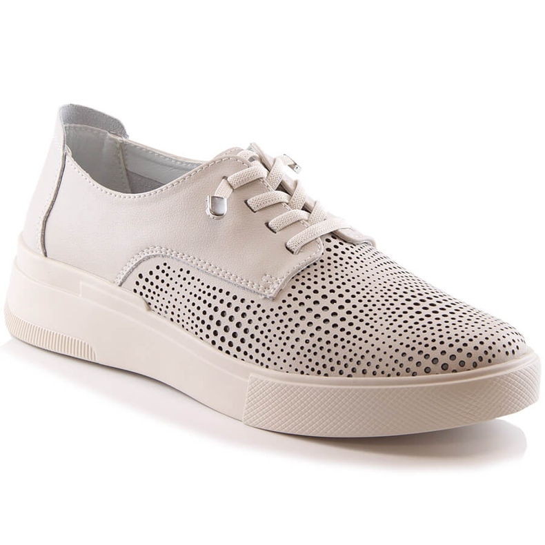 Zapatos mujer cuero beige calados Filippo DP4405