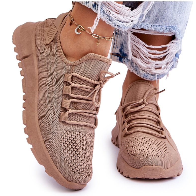FB2 Zapatillas sin Cordones para Mujer Beige Oscuro Rosett marrón