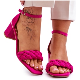 FB2 Sandalias De Ante Con Trenzas Decorativas Azela Fucsia rosa