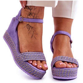 Sandalias Clasicas De Mujer Con Cuña Morado Malmo púrpura