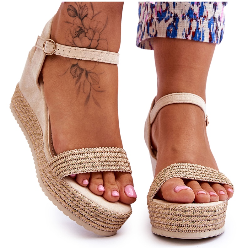 Sandalias Clasicas Mujer Cuña Beige Malmo marrón