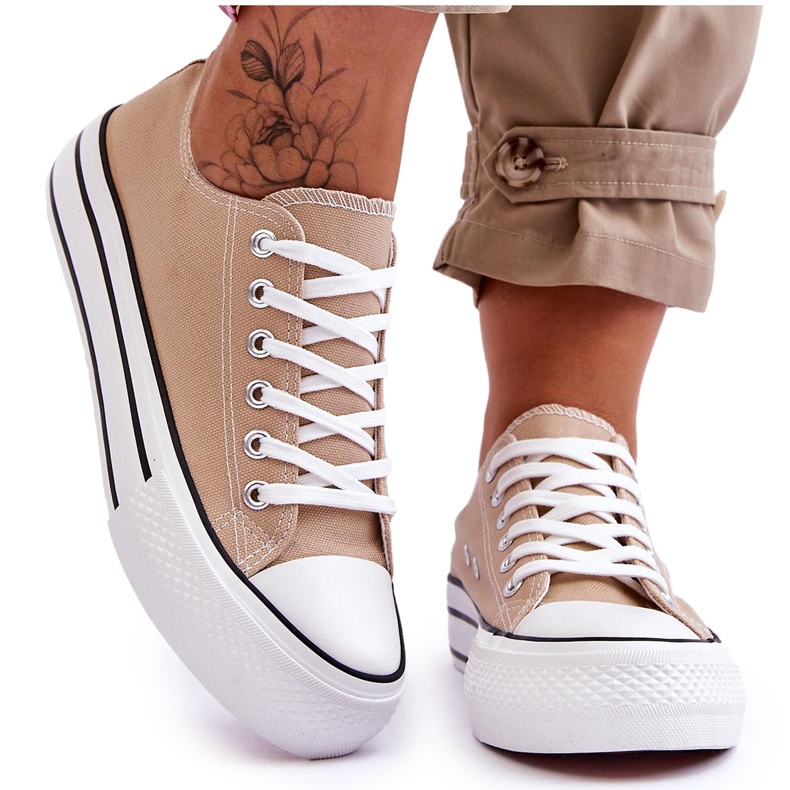 FB2 Zapatillas De Mujer En Una Plataforma Chunky Beige Ember