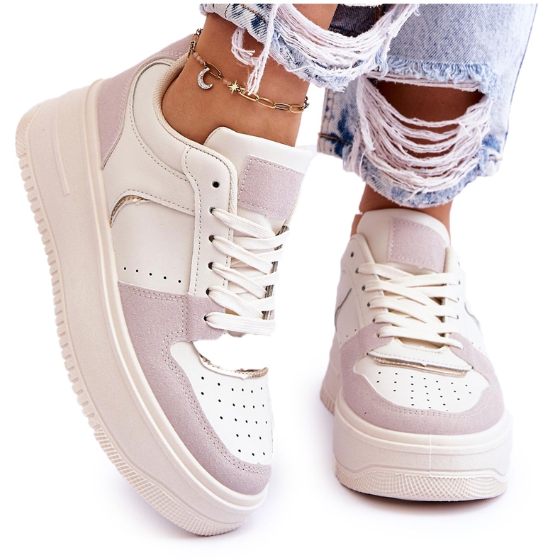 Bexley Mujer Plataforma Alta Deportivas Beige Claro