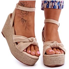 Sandalias Mujer Cuña Beige Kendall marrón