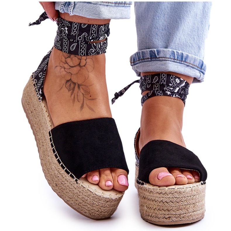 Sandalias Cuña Ante Livia Negro
