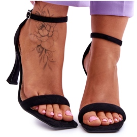 Sandalias Tacón Mujer Ante Negro Rousses Sandalias Tacón Mujer Ante Negro Rousses