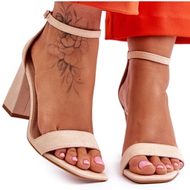Sandalias De Mujer Con Tacón Estable Beige Lavissa marrón