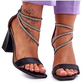 Sandalias De Moda Con Circonitas Carma Negro
