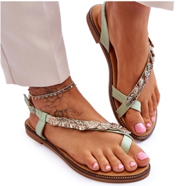 Sandalias Mujer Con Tiras Verde Alamis