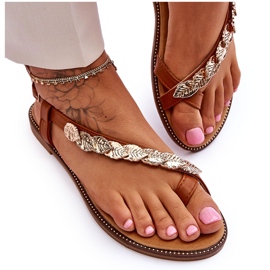 FJ1 Sandalias con adornos de mujer Camel Alamis marrón FJ1 Sandalias con adornos de mujer Camel Alamis marrón