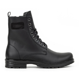 Polbut Botas Chelsea militares de piel polaca para hombre 2118S, negro