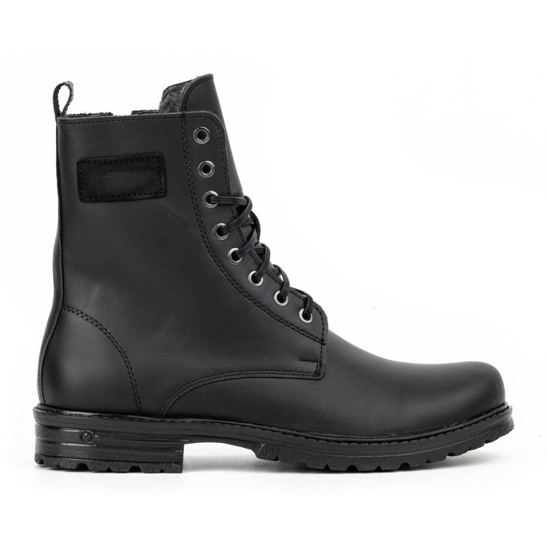 Polbut Botas Chelsea militares de piel polaca para hombre 2118S, negro