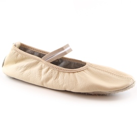 Bailarinas mujer piel con elasticos beige Nazo NB02