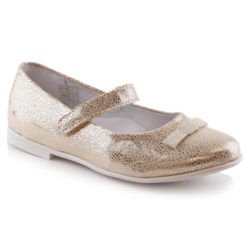 Bailarinas de niña lacadas con velcro dorado Kornecki 6493
