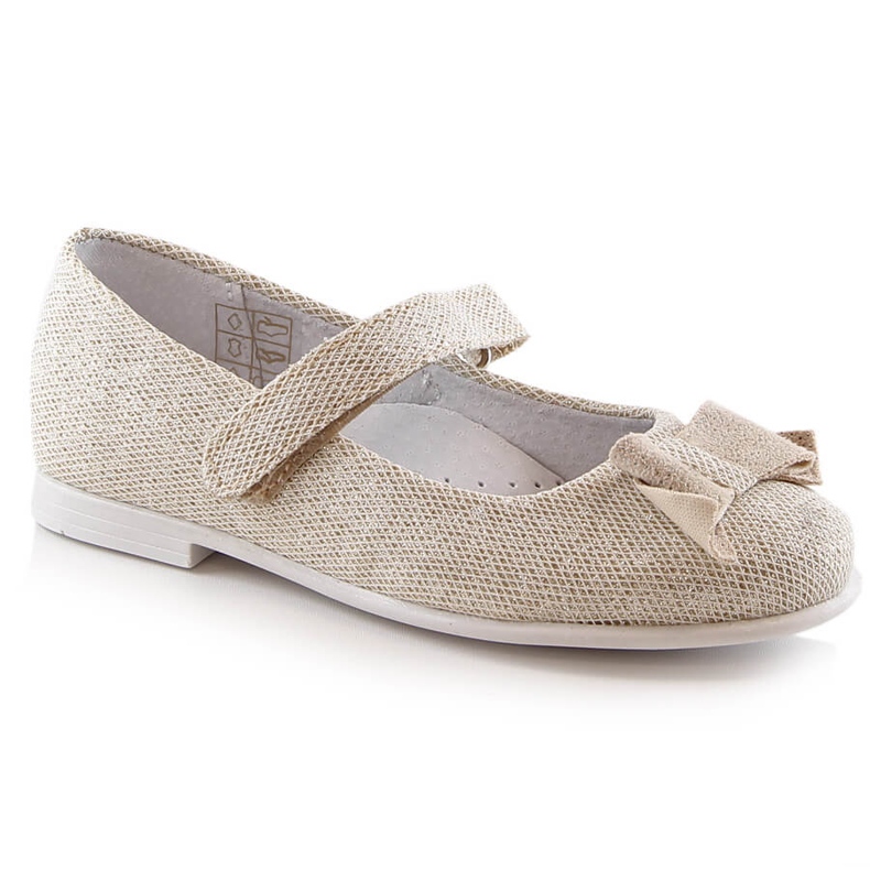 Bailarinas niña brillo con velcro dorado Kornecki 6802