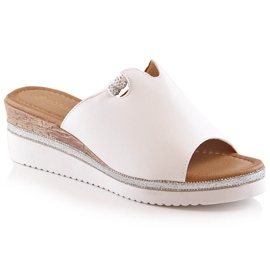Pantuflas mujer cuña blancas Potocki YQ21005 blanco Pantuflas mujer cuña blancas Potocki YQ21005 blanco