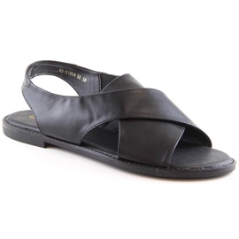 Sandalias planas mujer slip-on negras Potocki YQ21024 marrón