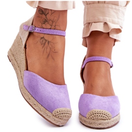 FJ1 Alpargatas Ante Sandalias Cuña Morado Cammer violeta FJ1 Alpargatas Ante Sandalias Cuña Morado Cammer violeta