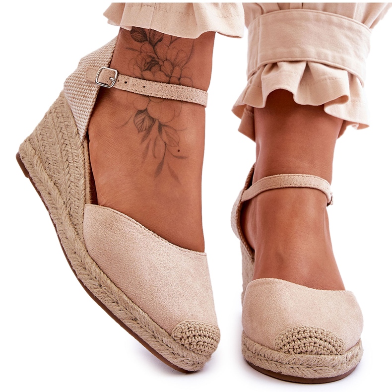 Alpargatas Ante Cuña Sandalias Beige Cammer marrón Alpargatas Ante Cuña Sandalias Beige Cammer marrón