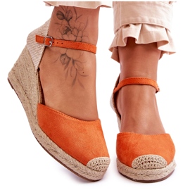 Alpargatas Ante Cuña Sandalias Naranja Cammer