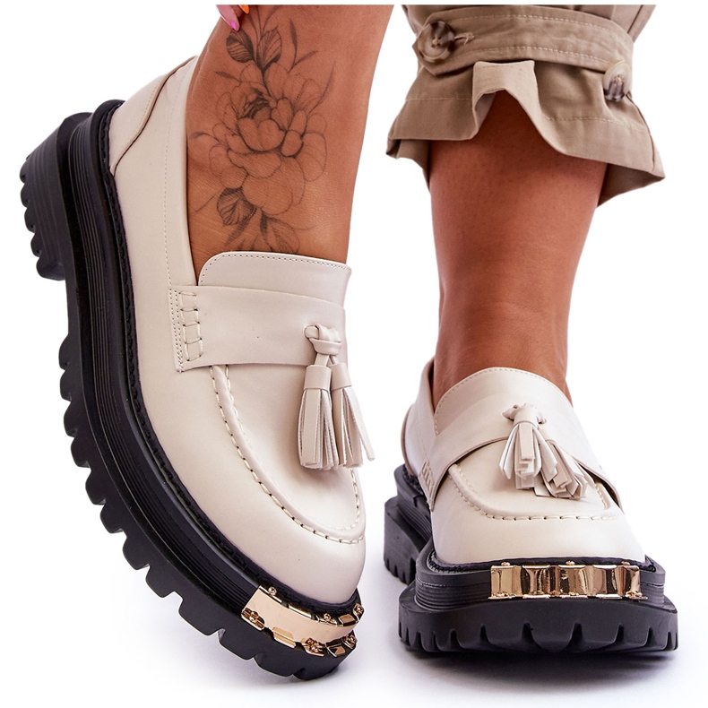 Lonisa Mocasines Clásicos Con Borlas Lonis Beige Lonisa Mocasines Clásicos Con Borlas Lonis Beige