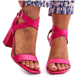 Elegantes Sandalias Fucsia Michele En Un Tacón rosa