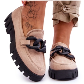 Vinceza Mocasines Mujer Ante Plataforma Beige Bennett negro