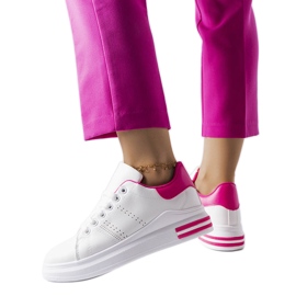 Zapatillas blancas con un toque rosa de Davisson blanco