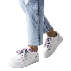 Deportivas blancas atadas con cinta Pryor blanco